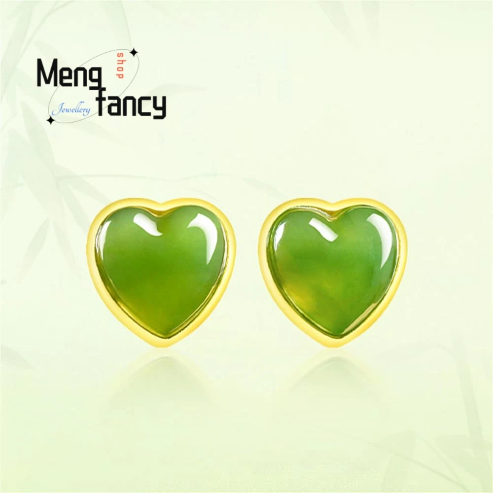 Зеленый шпинат, натуральный старый материал, нефрит Хэтянь, серьги-гвоздики в форме сердца, женские серьги-гвоздики из серебра S925, инкрустированные простые элегантные роскошные ювелирные изделия
Зеленый шпинат, натуральный старый материал, нефрит Хэтянь, серьги-гвоздики в форме сердца, женские серьги-гвоздики из серебра S925, инкрустированные простые элегантные роскошные ювелирные изделия
