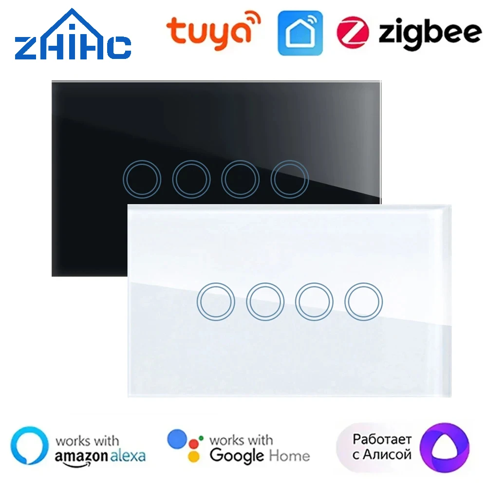 1 2 3 4 группы Tuya ZigBee WiFi США Умный выключатель света Сенсорный переключатель с нейтральным проводом Smart Life Control через Alexa Google Home
1 2 3 4 группы Tuya ZigBee WiFi США Умный выключатель света Сенсорный переключатель с нейтральным проводом Smart Life Control через Alexa Google Home