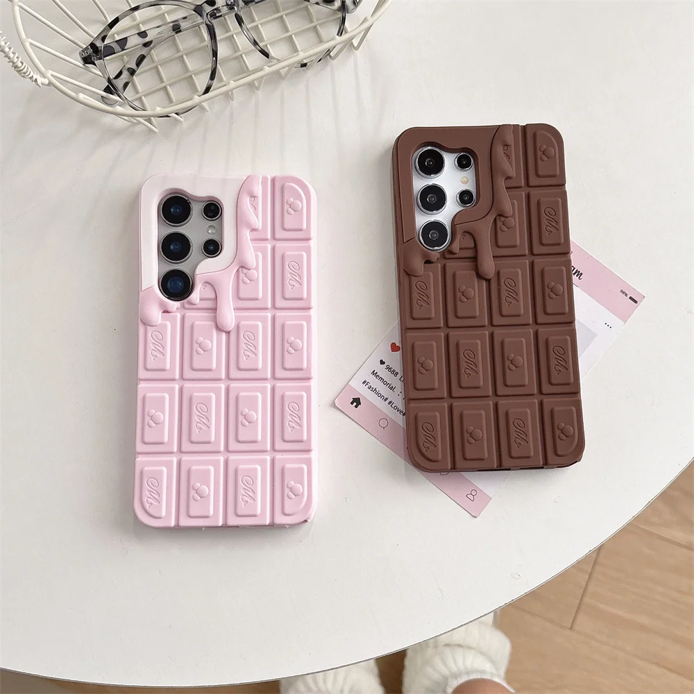 Funny Sweet Melt Chocolate Bar Phone Case for S25 Ultra Cute Dessert Silicone Protection Cover for SamSung Galaxy S24 S23 A55
Funny Sweet Melt Chocolate Bar Phone Case for S25 Ultra Cute Dessert Silicone Protection Cover for SamSung Galaxy S24 S23 A55