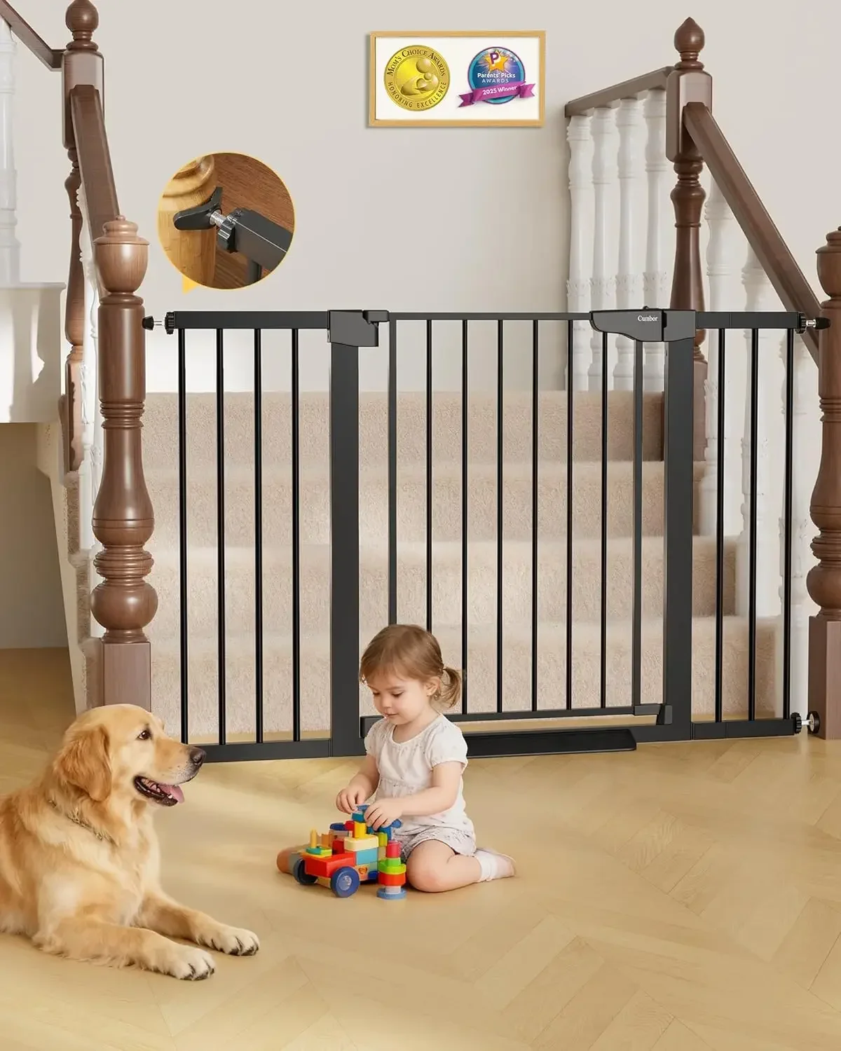 29.7"–51.5" Extra Wide Baby Gate for Stairs, Pressure-Mounted Dog Gates for Doorways & Hallways, Auto-Close Walk-Through, No-Tri
29.7"–51.5" Extra Wide Baby Gate for Stairs, Pressure-Mounted Dog Gates for Doorways & Hallways, Auto-Close Walk-Through, No-Tri