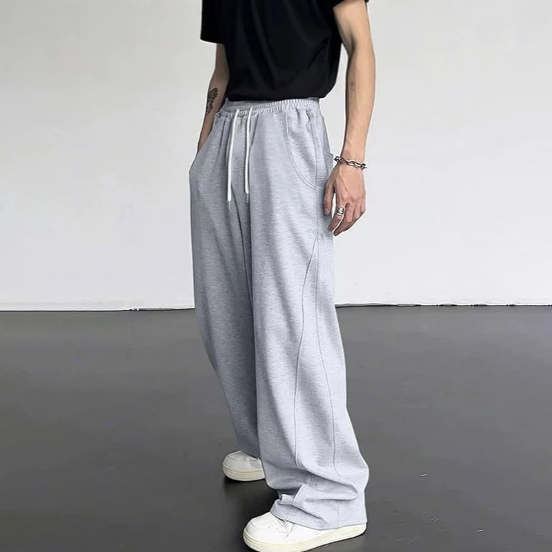 Japanese And Korean Men'S Elastic Waistband Drawstring Retro Style Loose Casual Pants With Pocket Design Wide Leg Sweatpants
Japanese And Korean Men'S Elastic Waistband Drawstring Retro Style Loose Casual Pants With Pocket Design Wide Leg Sweatpants