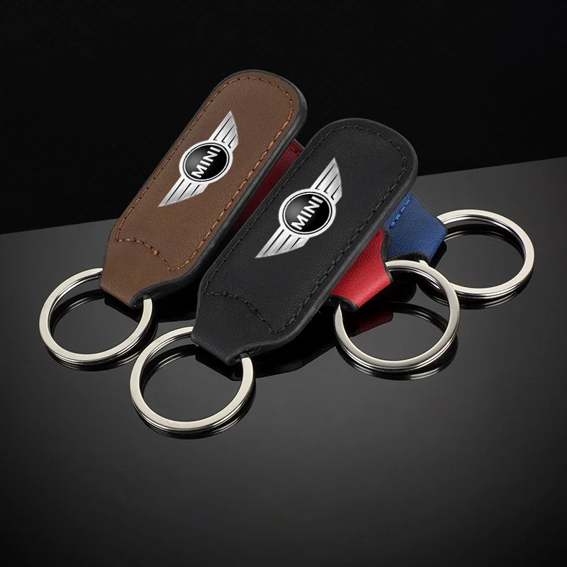 PU Leather Car Styling Keychain Charm Pendant Metal Keyring For BMW Mini Cooper One JCW F54 F55 F56 F57 F60 R50 R52 R53 R55 R5