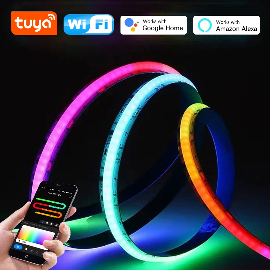 Tuya WiFi, Bluetooth, пульт дистанционного управления, 24 В COB RGBIC светодиодная лента 720 светодиодов/м Dreamcolor, полноцветные светодиодные ленты высокой плотности COB RGB IC
Tuya WiFi, Bluetooth, пульт дистанционного управления, 24 В COB RGBIC светодиодная лента 720 светодиодов/м Dreamcolor, полноцветные светодиодные ленты высокой плотности COB RGB IC