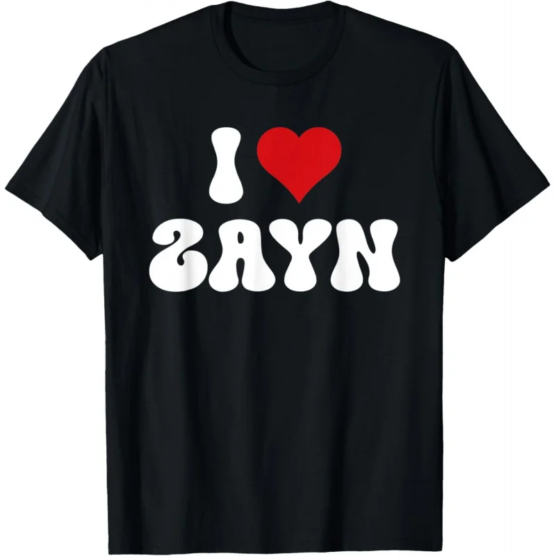 Men's and Women's Sports and Leisure New Fashion I Love Zayn Valentine's Day Short sleeved T-shirt Black
Men's and Women's Sports and Leisure New Fashion I Love Zayn Valentine's Day Short sleeved T-shirt Black