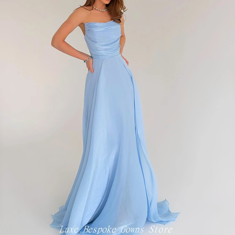 Women's A-line Evening Dresses Floor-length Strapless Sleeveless Prom Dresses Simple Fashion Draped Backless Customized Gowns
Women's A-line Evening Dresses Floor-length Strapless Sleeveless Prom Dresses Simple Fashion Draped Backless Customized Gowns