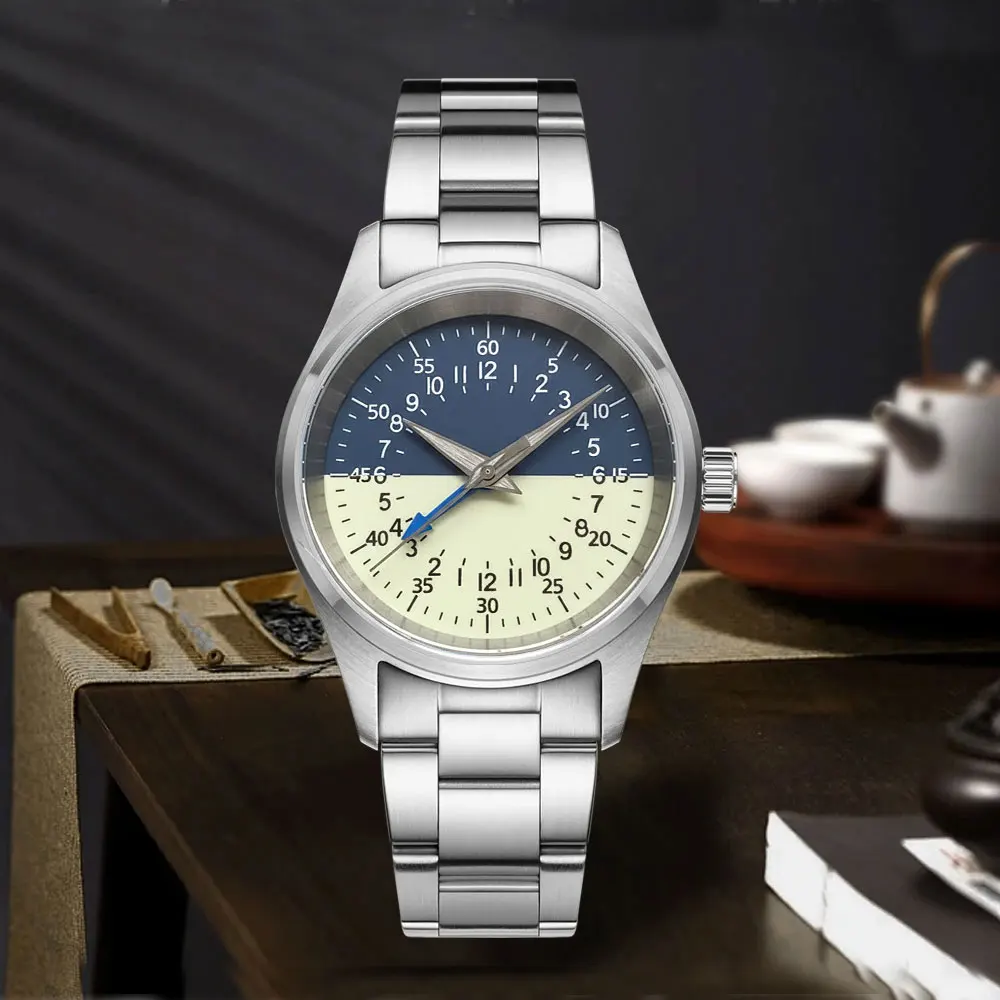 Tandorio 36mm Pilot GMT NH34 Automatic Mechanical Watch For Men Blue Cream Dial Half Luminous 200m Water Resistant Sapphire
Tandorio 36mm Pilot GMT NH34 Automatic Mechanical Watch For Men Blue Cream Dial Half Luminous 200m Water Resistant Sapphire