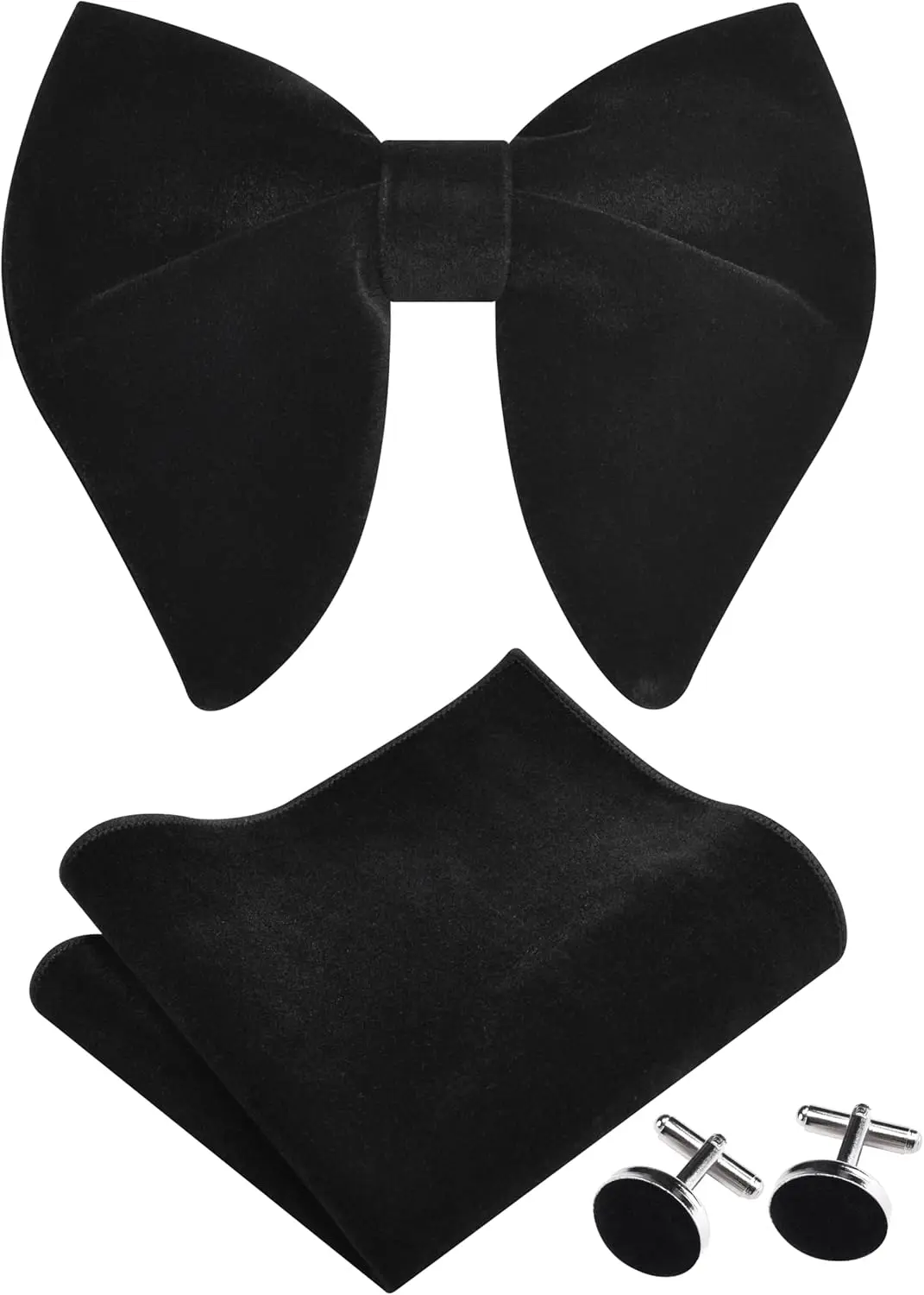 Solid Velvet Pre-tied Bow Tie & Pocket Square Cufflink Set with Gift Box
Solid Velvet Pre-tied Bow Tie & Pocket Square Cufflink Set with Gift Box