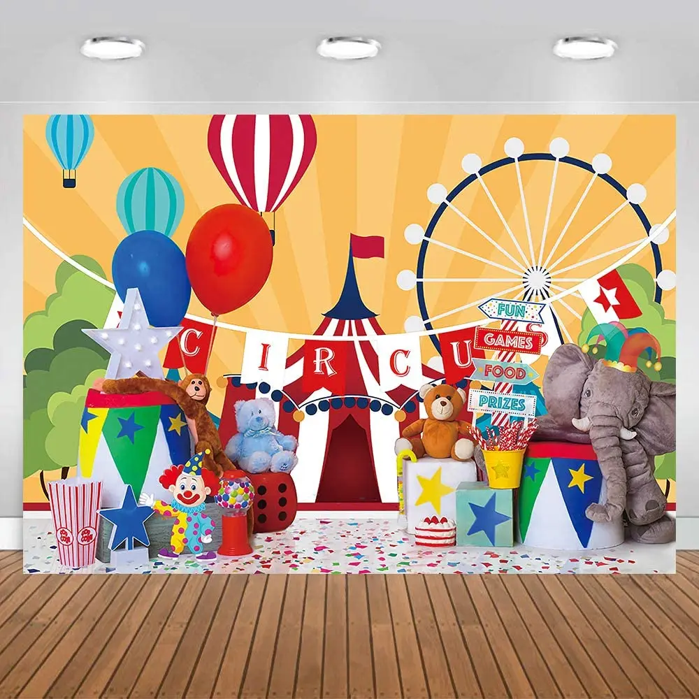 Big Top Circus Background Carnival Red Tent Baby Shower Birthday Party Photography Backdrop Cartoon Curtain Stars Balloon Banner
Big Top Circus Background Carnival Red Tent Baby Shower Birthday Party Photography Backdrop Cartoon Curtain Stars Balloon Banner