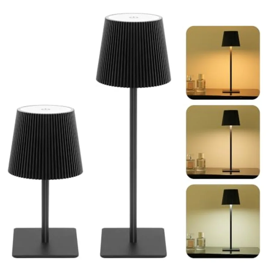 2 Pack Cordless Table Lamp6000mAh Rechargeable Battery Operated Desk Lamp Two Adjustable Heights Waterproof Touch Control and 3
2 Pack Cordless Table Lamp6000mAh Rechargeable Battery Operated Desk Lamp Two Adjustable Heights Waterproof Touch Control and 3