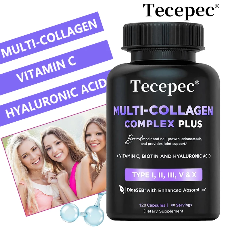 Multiple Collagen Complex Supplement Capsules-Types I,II,III,V,and X-Hair,Skin,Nail,Bones,Joint Health Support,Non-GMO
Multiple Collagen Complex Supplement Capsules-Types I,II,III,V,and X-Hair,Skin,Nail,Bones,Joint Health Support,Non-GMO