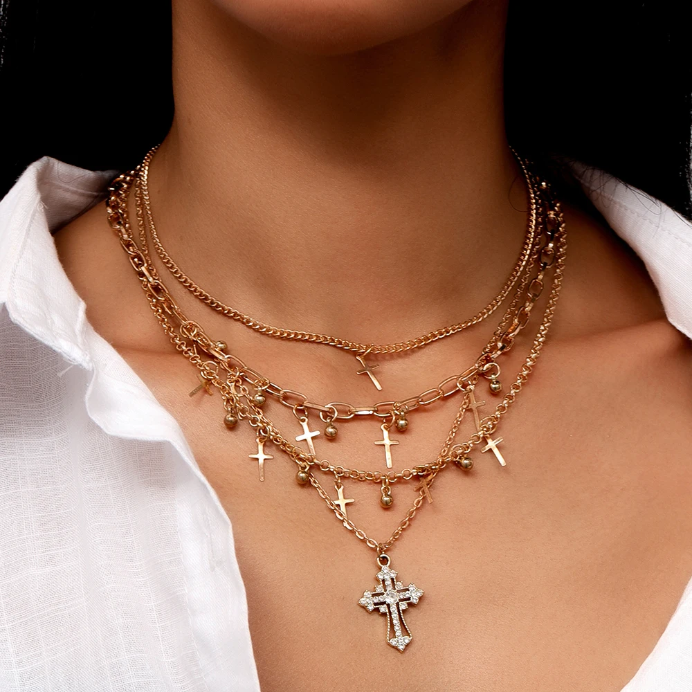 Fashion Gothic Cross Pendants Choker Necklaces for Women Multilayer Chains Necklace Punk Jewelry Gifts
Fashion Gothic Cross Pendants Choker Necklaces for Women Multilayer Chains Necklace Punk Jewelry Gifts