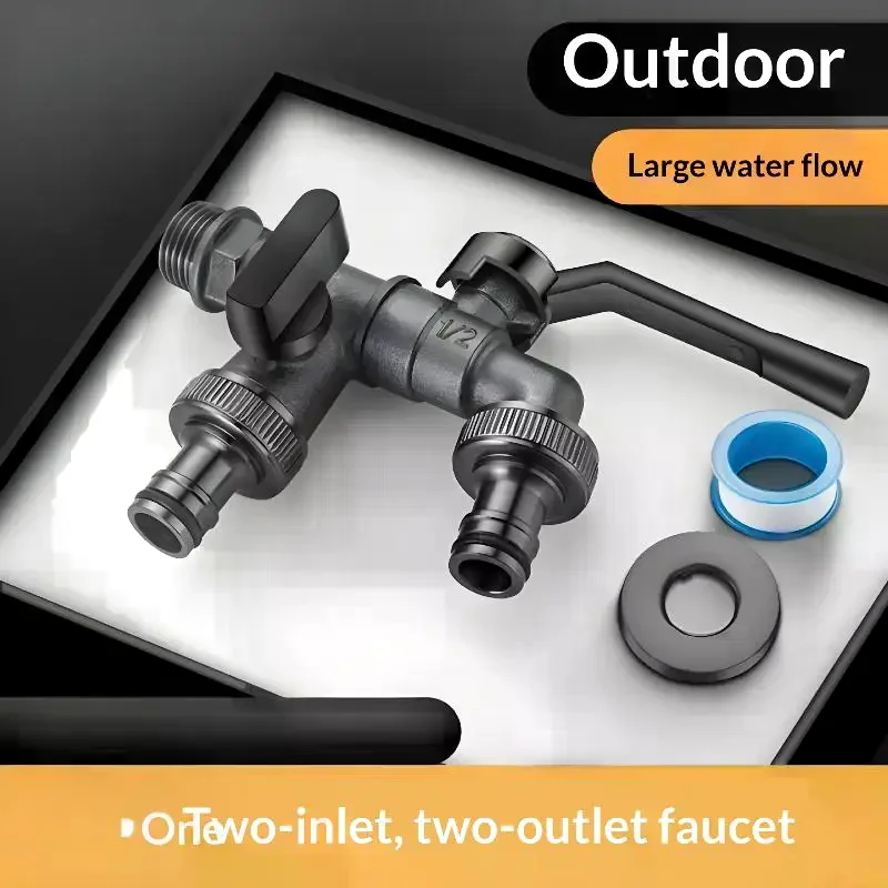 Outdoor Freeze Proof Zinc Alloy Dual Outlet Garden Water Faucet G1/2 Quick-connect Nipples Balcony Frost Protection Tap
Outdoor Freeze Proof Zinc Alloy Dual Outlet Garden Water Faucet G1/2 Quick-connect Nipples Balcony Frost Protection Tap