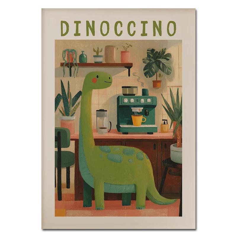 Cute Coffee Dinosaur Lovers Canvas Print Poster Dopamine Dinosaur Decorative Mural Modern Home Room Kitchen Decor Gift Unframed
Cute Coffee Dinosaur Lovers Canvas Print Poster Dopamine Dinosaur Decorative Mural Modern Home Room Kitchen Decor Gift Unframed