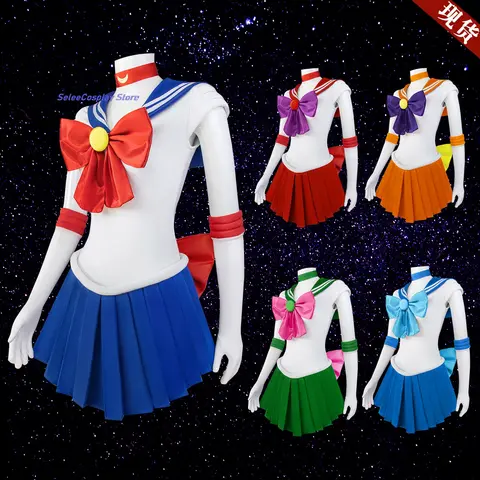 Anime Adulti Bambini Cosplay Sailor Anime Moon Costume Parrucca Manga Tsukino Usagi Vestito Costumi di Halloween Vestito Parrucca Loli Abbigliamento Parte