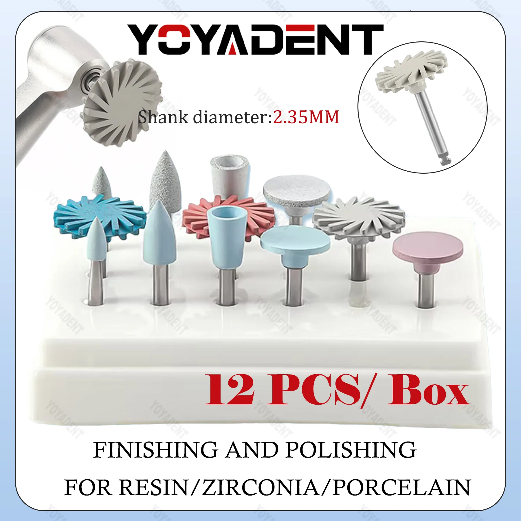 Dental Composite Polishing Kit Finishing And Polishing For Resin /Zirconia /Porcelain Fit Contra Angle Handpiece 12Pcs/box
Dental Composite Polishing Kit Finishing And Polishing For Resin /Zirconia /Porcelain Fit Contra Angle Handpiece 12Pcs/box