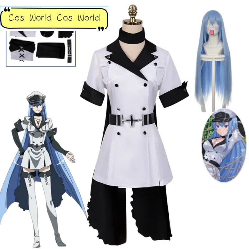 Cosplay Anime Esdeath Empire Cosplay Costume Comic General Uniform with Hat, Wig, Socks, Halloween Dress Up Battle Suit Set
Cosplay Anime Esdeath Empire Cosplay Costume Comic General Uniform with Hat, Wig, Socks, Halloween Dress Up Battle Suit Set