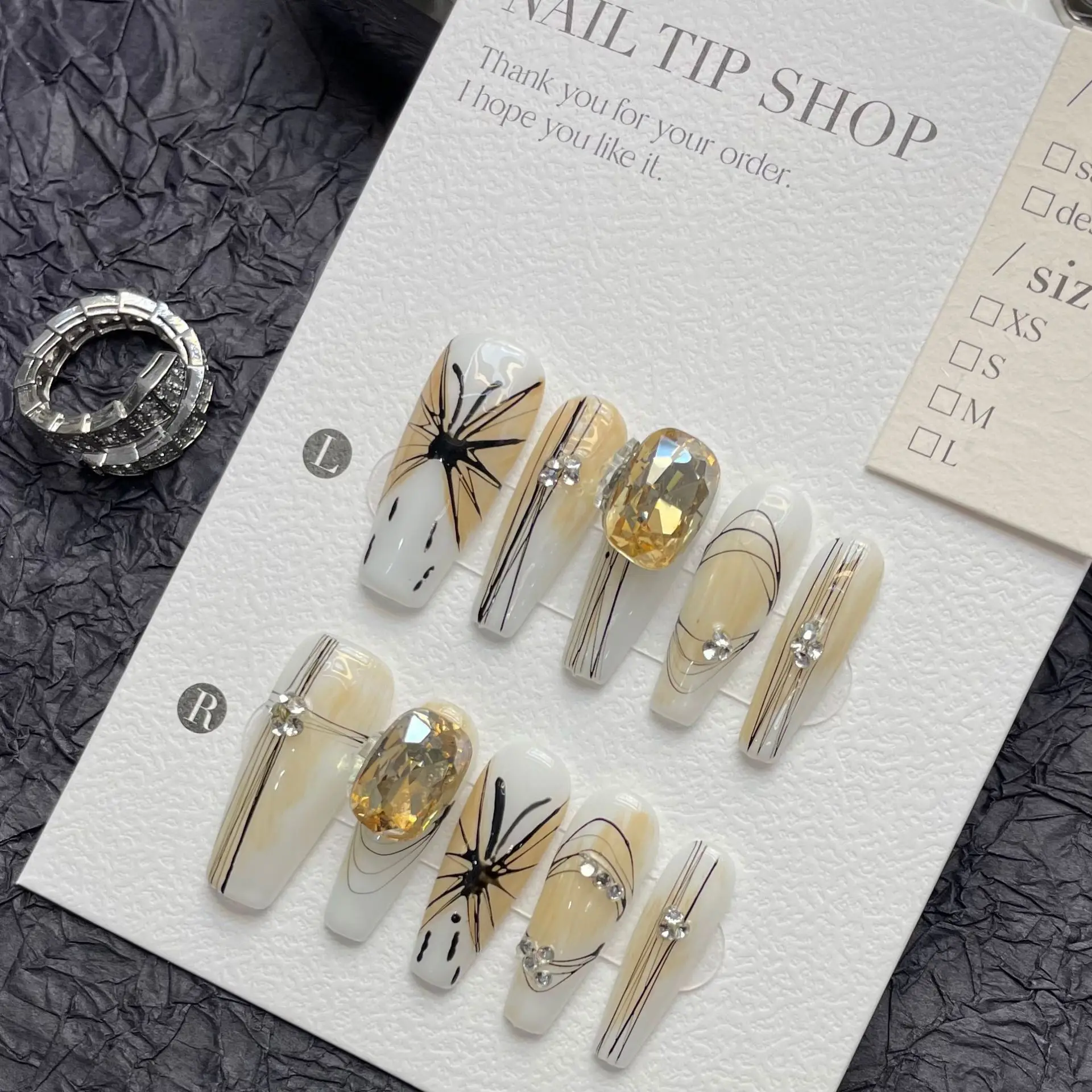 10 PCS Luxury Handmade Press on Nails Super Long Coffin Butterfly Design with 3-PIECE Tool Adhesive Nail Glue Tabs
10 PCS Luxury Handmade Press on Nails Super Long Coffin Butterfly Design with 3-PIECE Tool Adhesive Nail Glue Tabs