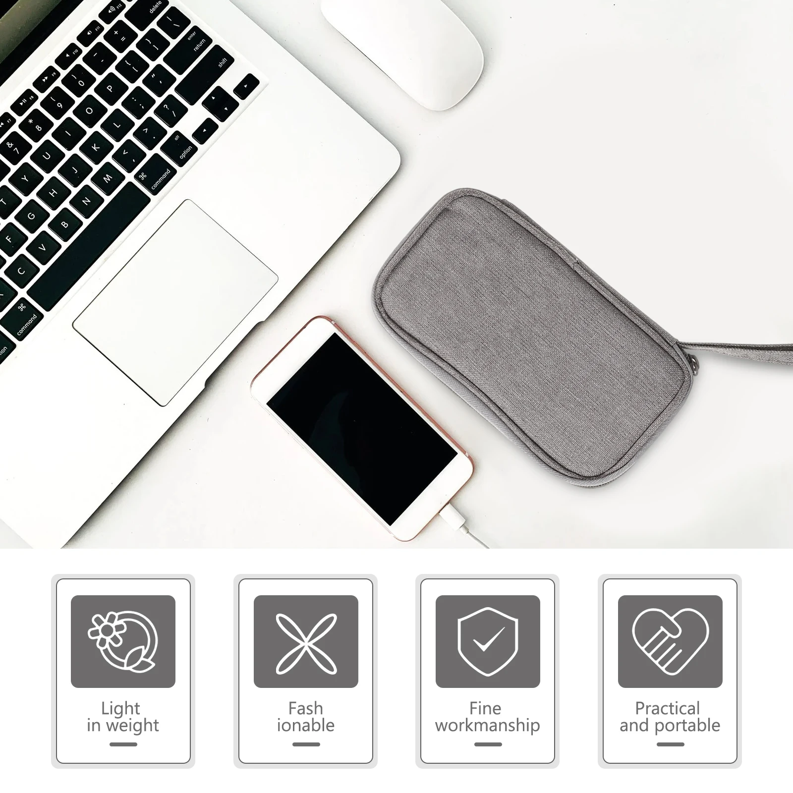Data Cable Storage Bag Portable Grey Organizer for USB Travel Flash Drive Case Bag Holder with Oxford Cloth Dustproof
Data Cable Storage Bag Portable Grey Organizer for USB Travel Flash Drive Case Bag Holder with Oxford Cloth Dustproof