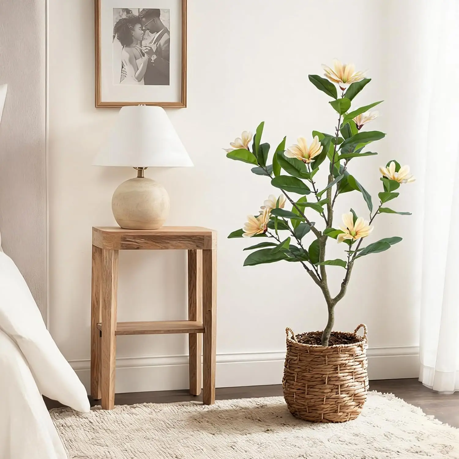 2 Pack 3.7ft Artificial Magnolia Tree, Realistic Faux Plant with Potted,Silk Blooms & Leaves, Lifelike Large Fake Floral Tree
2 Pack 3.7ft Artificial Magnolia Tree, Realistic Faux Plant with Potted,Silk Blooms & Leaves, Lifelike Large Fake Floral Tree