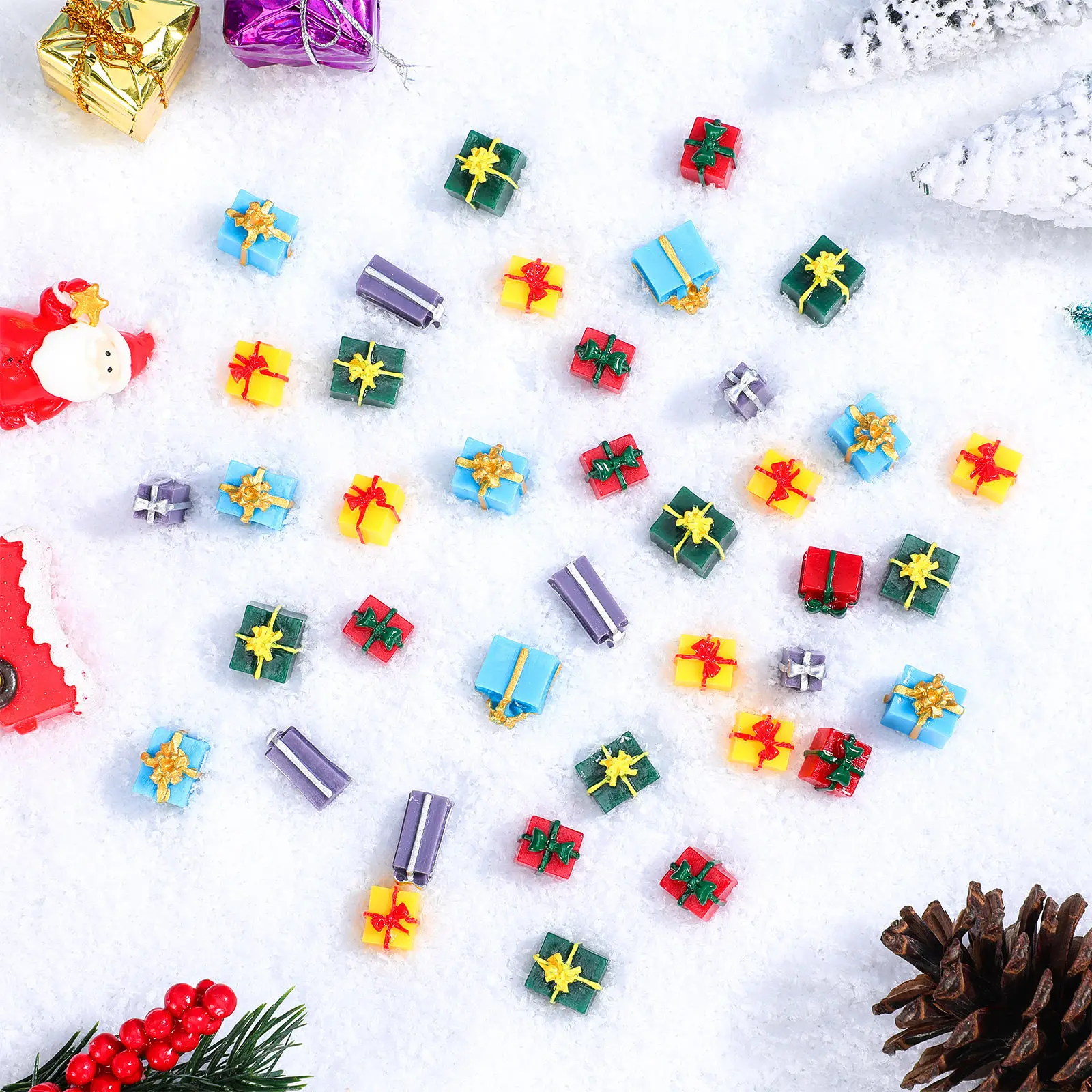 40Pcs Christmas Decoration Set Mini Resin Present Boxes Realistic Design for Dollhouse Craft Travel Party Decoration
40Pcs Christmas Decoration Set Mini Resin Present Boxes Realistic Design for Dollhouse Craft Travel Party Decoration