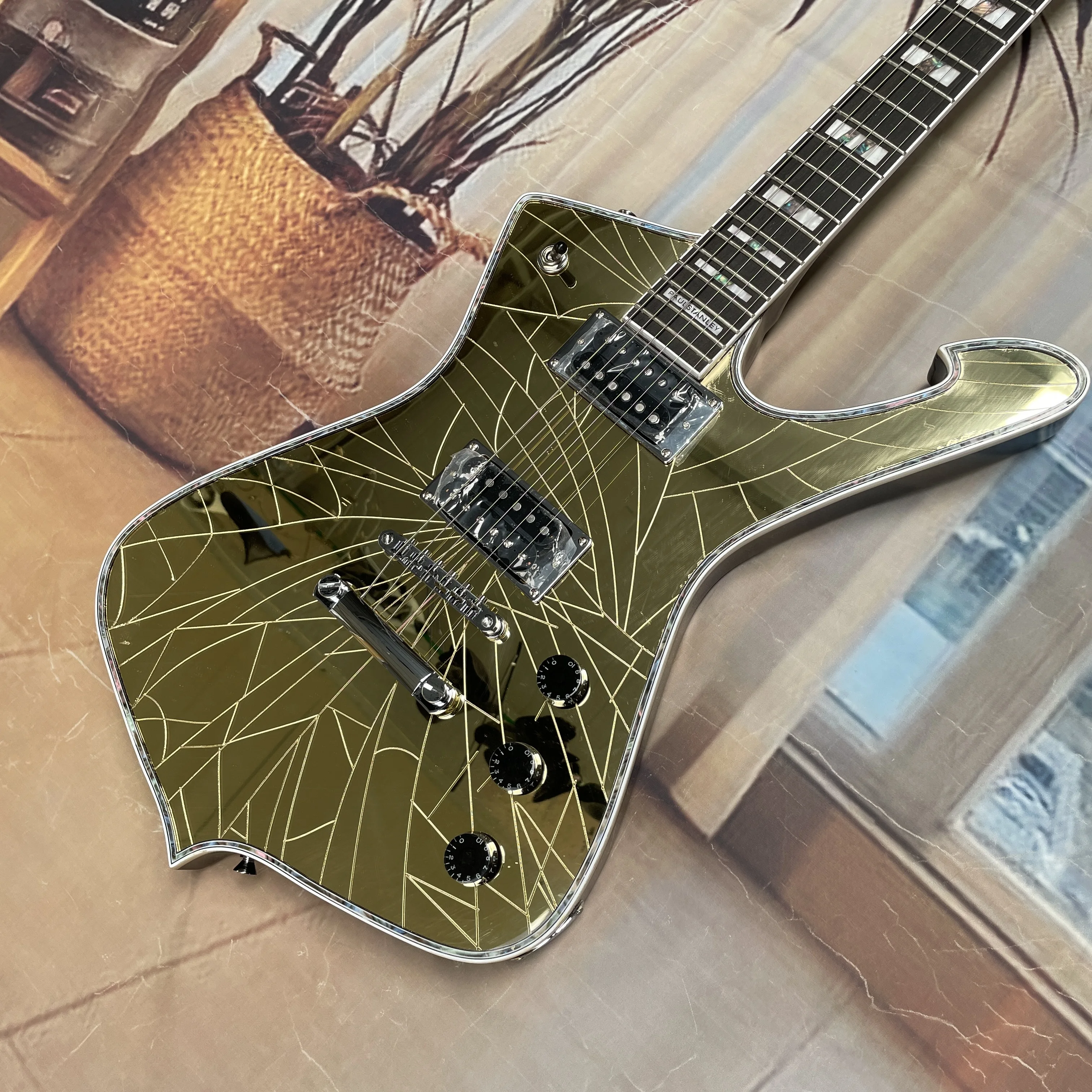 6-string electric guitar,with unique body shape, square fret markers, rosewood fingerboard guitars, stage performance guitarra
6-string electric guitar,with unique body shape, square fret markers, rosewood fingerboard guitars, stage performance guitarra