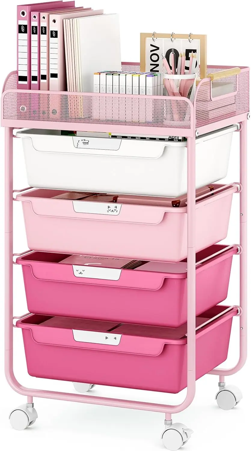 Rolling Cart with 4 Drawers, 4 Tiers Rolling Utility Cart Craft Cart, Rolling Storage Drawer Cart with Mesh Top, Storage Cart with
Rolling Cart with 4 Drawers, 4 Tiers Rolling Utility Cart Craft Cart, Rolling Storage Drawer Cart with Mesh Top, Storage Cart with