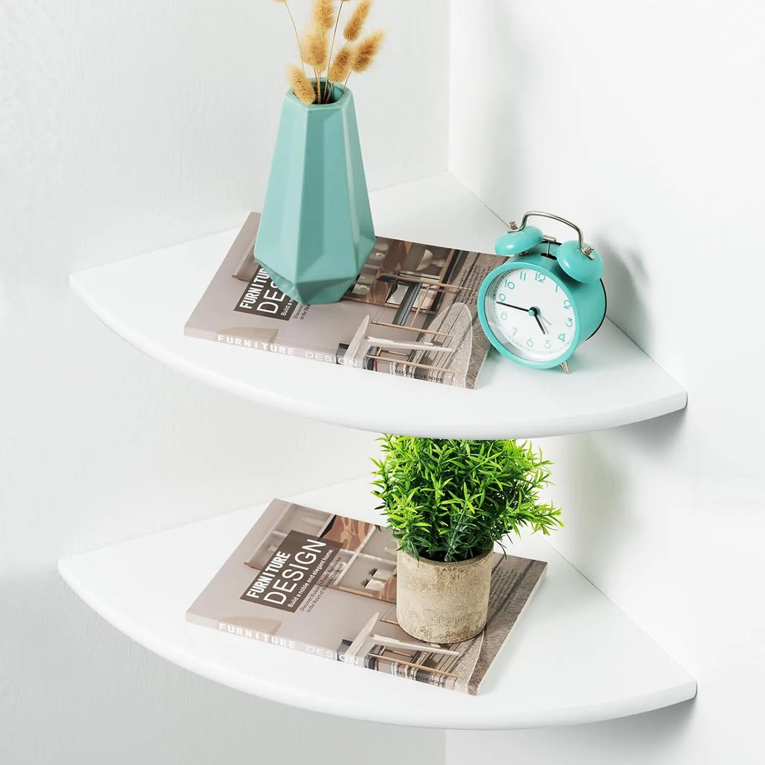 Natural Oak Wood Floating Corner Shelf Set of 2, Wall Mounted for Bedroom Kitchen Living Room Storage
Natural Oak Wood Floating Corner Shelf Set of 2, Wall Mounted for Bedroom Kitchen Living Room Storage