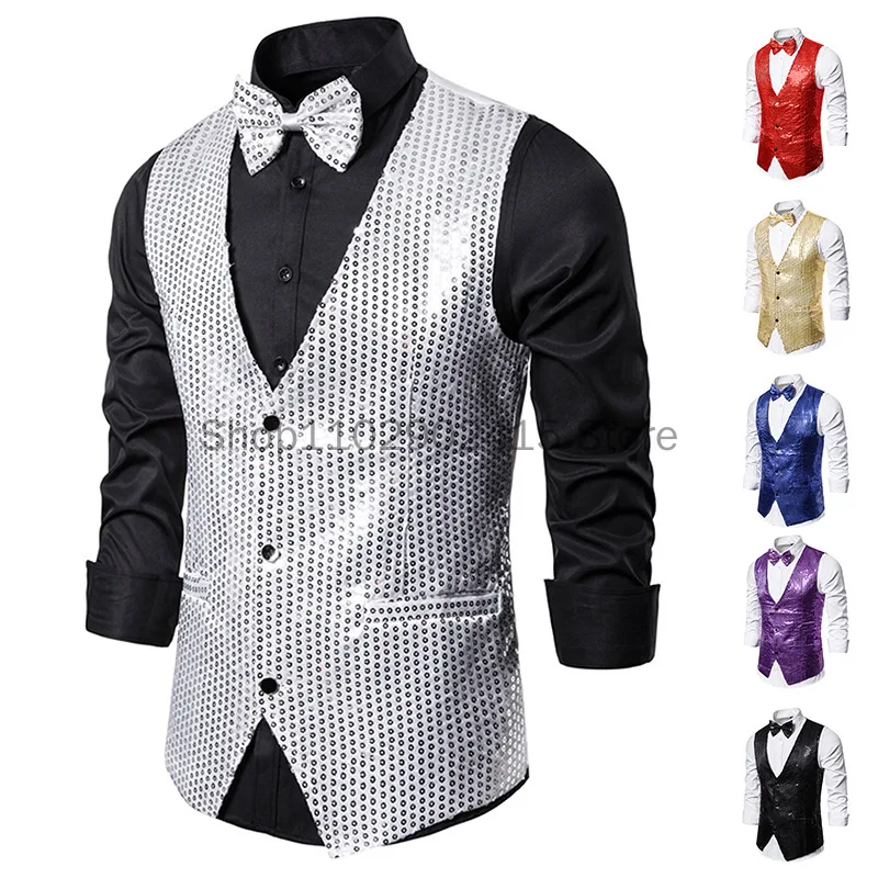 2023 Solid Sequins Men's Vest Stage DJ Singer Performance Tank Top Party Reveal Gentleman Cosplay Clothing
2023 Solid Sequins Men's Vest Stage DJ Singer Performance Tank Top Party Reveal Gentleman Cosplay Clothing
