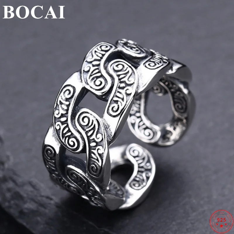 Мужские и женские серебряные кольца BOCAI S925 пробы, новая модная винтажная рельефная вечная вьющаяся цепочка, серебряные ювелирные изделия в стиле панк
Мужские и женские серебряные кольца BOCAI S925 пробы, новая модная винтажная рельефная вечная вьющаяся цепочка, серебряные ювелирные изделия в стиле панк