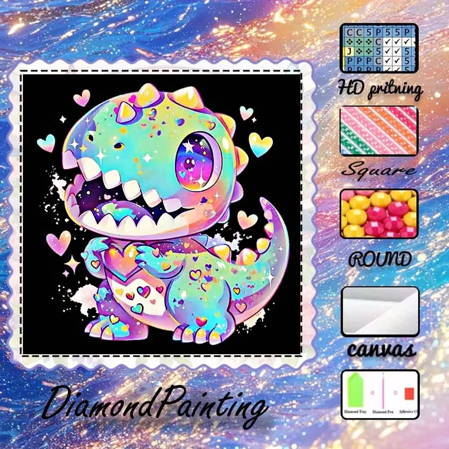 1 piece 5D DIY flocking cloth, special drill, diamond painting kit, dinosaur, heart shape, pattern mosaic, diamond art
1 piece 5D DIY flocking cloth, special drill, diamond painting kit, dinosaur, heart shape, pattern mosaic, diamond art