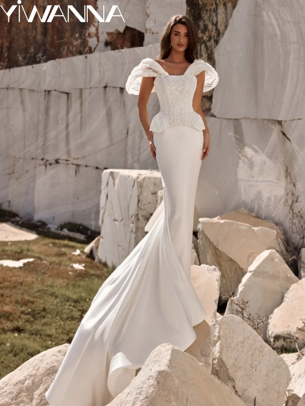 Elegant Satin Mermaid Long Wedding Dress With Corset Off Shoulder Bridal Gown Customized Dreamy Strapless Dresses For Bride
Elegant Satin Mermaid Long Wedding Dress With Corset Off Shoulder Bridal Gown Customized Dreamy Strapless Dresses For Bride