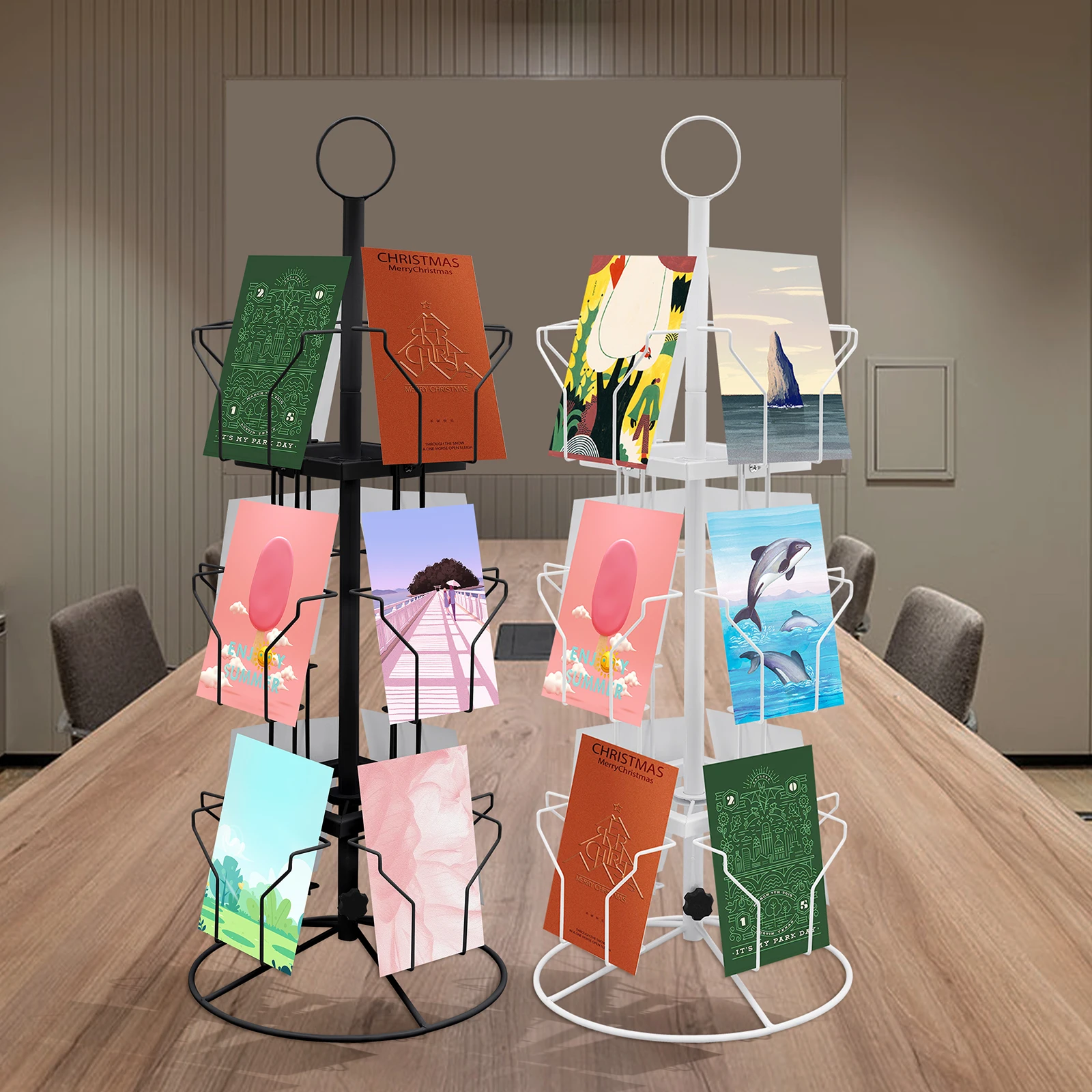 White Black 3-Tier Greeting Card Display Stand, Mall Shop Office Use, 12 Pockets 360° Rotatable Freestanding Brochure Holder for Retail Store Owners
White Black 3-Tier Greeting Card Display Stand, Mall Shop Office Use, 12 Pockets 360° Rotatable Freestanding Brochure Holder for Retail Store Owners
