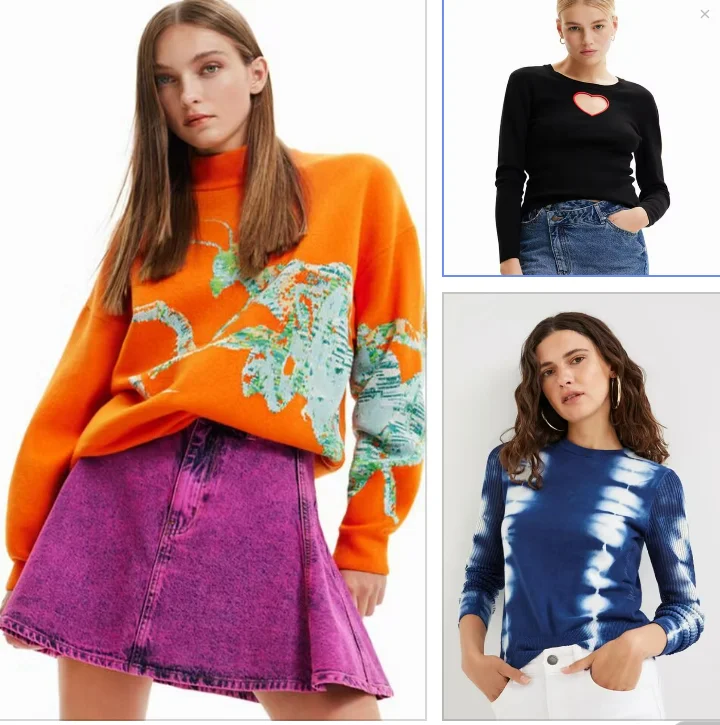 Свободный вязаный свитер с круглым вырезом и испанским экспортным рисунком манти, синий вязаный свитер, окрашенный в галстук 
Свободный вязаный свитер с круглым вырезом и испанским экспортным рисунком манти, синий вязаный свитер, окрашенный в галстук