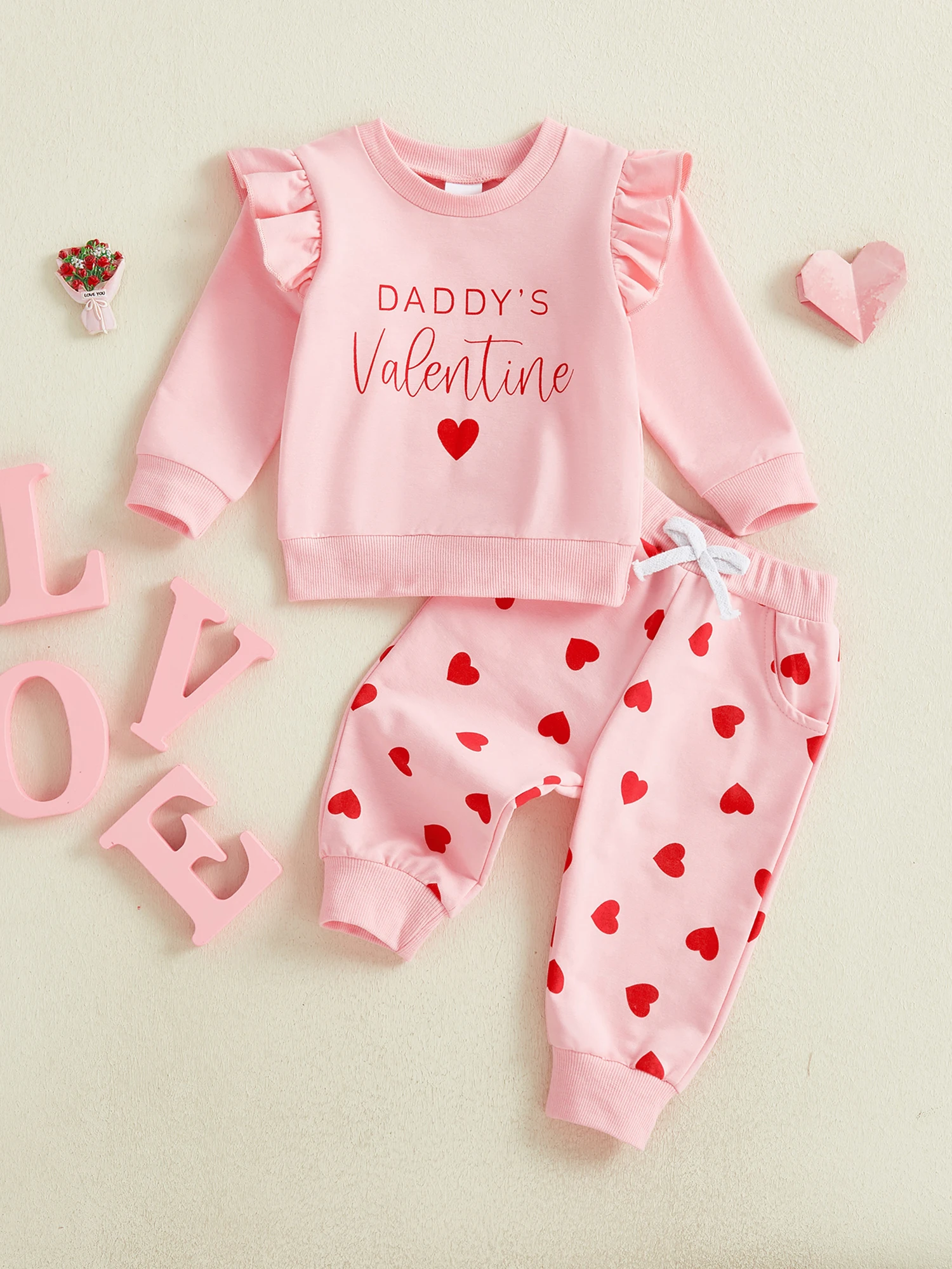 Valentine s Day Toddler 2 Piece Set with Heart Print Long Sleeve Top and Elastic Waist Pants - Crew Neck Outfit
Valentine s Day Toddler 2 Piece Set with Heart Print Long Sleeve Top and Elastic Waist Pants - Crew Neck Outfit