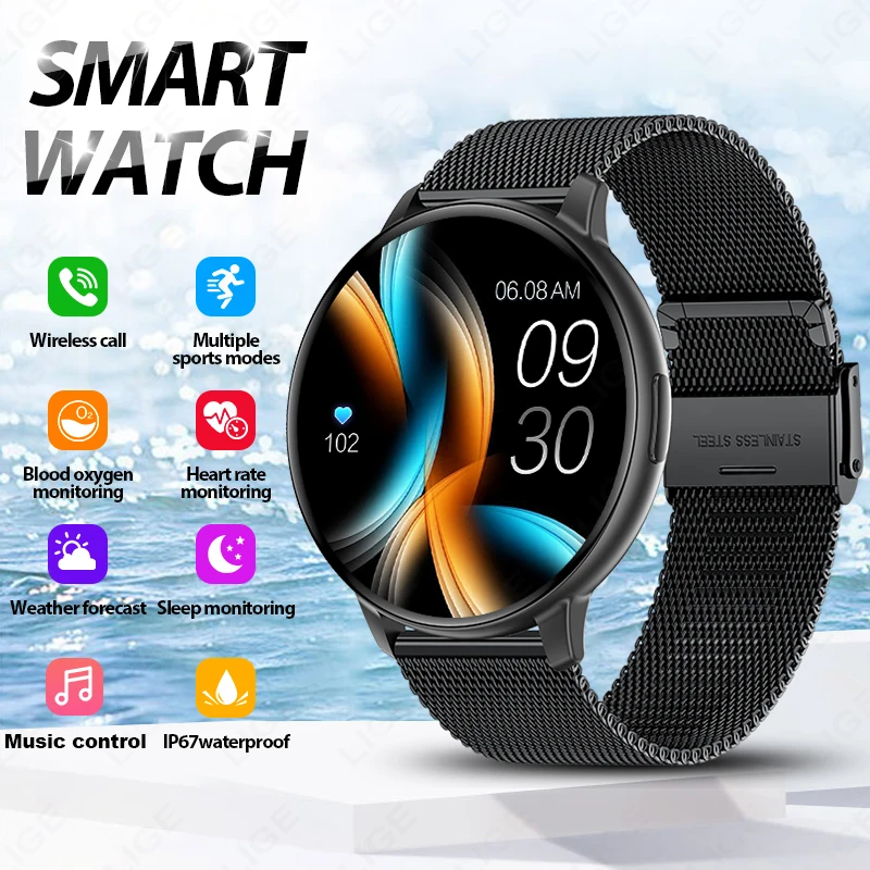 LIGE 2026 Smart Watch 1.38' Heart Rate Health Sleep Monitoring Sports Bluetooth Call Fashion Women Men's Smartwatch Android ios
LIGE 2026 Smart Watch 1.38' Heart Rate Health Sleep Monitoring Sports Bluetooth Call Fashion Women Men's Smartwatch Android ios
