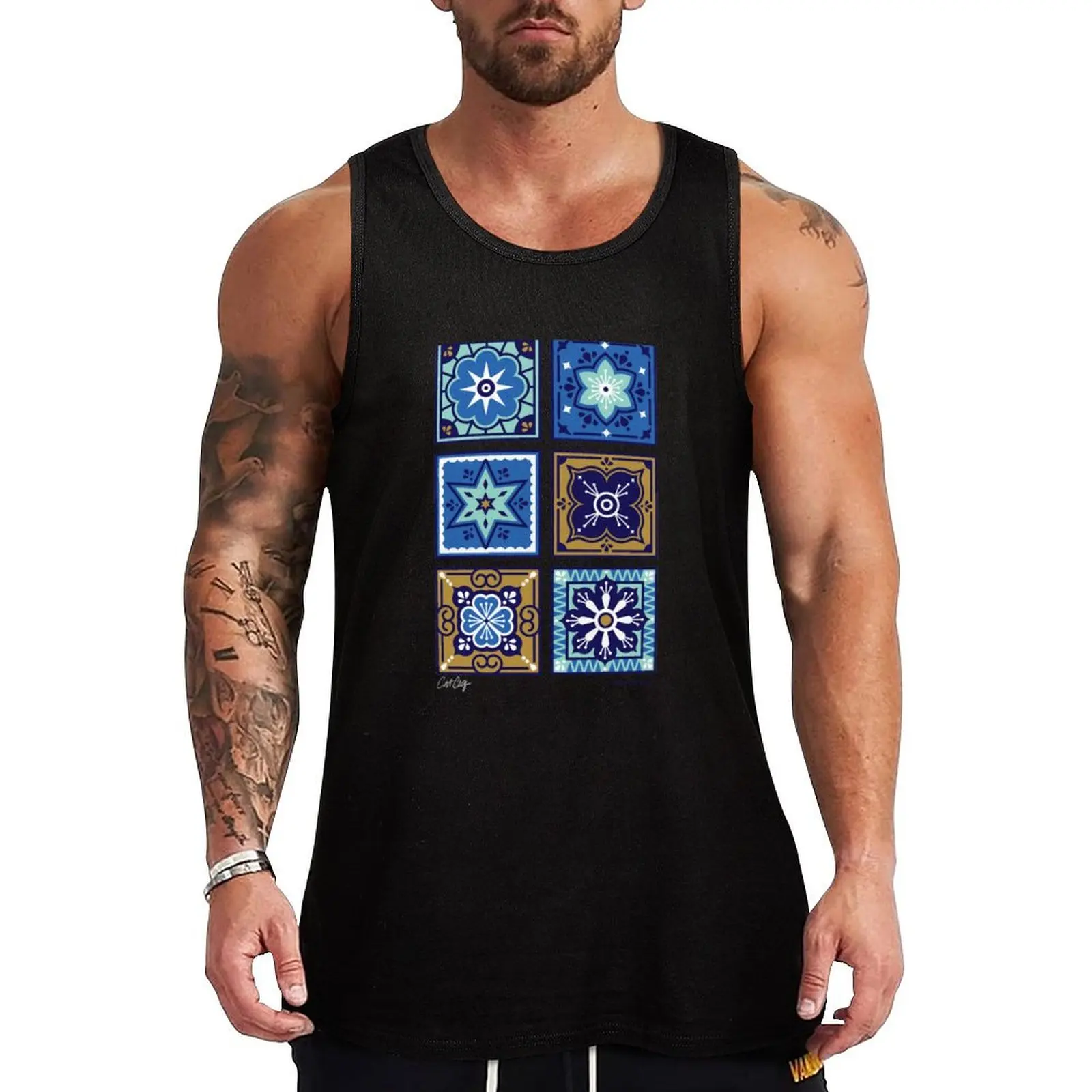 Talavera Mexican Tile – Navy & Bronze Palette Tank Top Basic Layering Tank Top Soft Cotton Sleeveless Shirt
Talavera Mexican Tile – Navy & Bronze Palette Tank Top Basic Layering Tank Top Soft Cotton Sleeveless Shirt