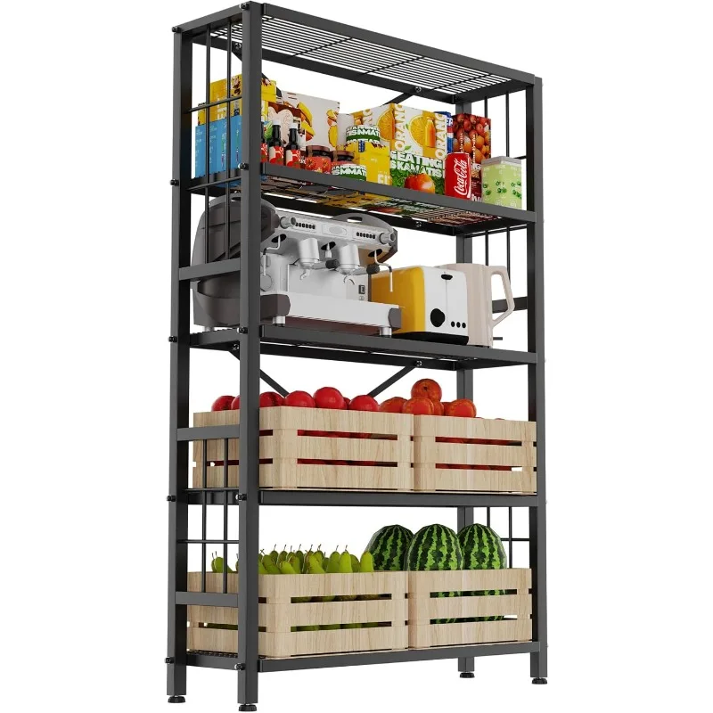 5-Wire Heavy-Duty Shelf, Standing Storage Shelves, Metal Shelving Unit Pantry Rack, 1500LB Load Capacity, (Black)
5-Wire Heavy-Duty Shelf, Standing Storage Shelves, Metal Shelving Unit Pantry Rack, 1500LB Load Capacity, (Black)