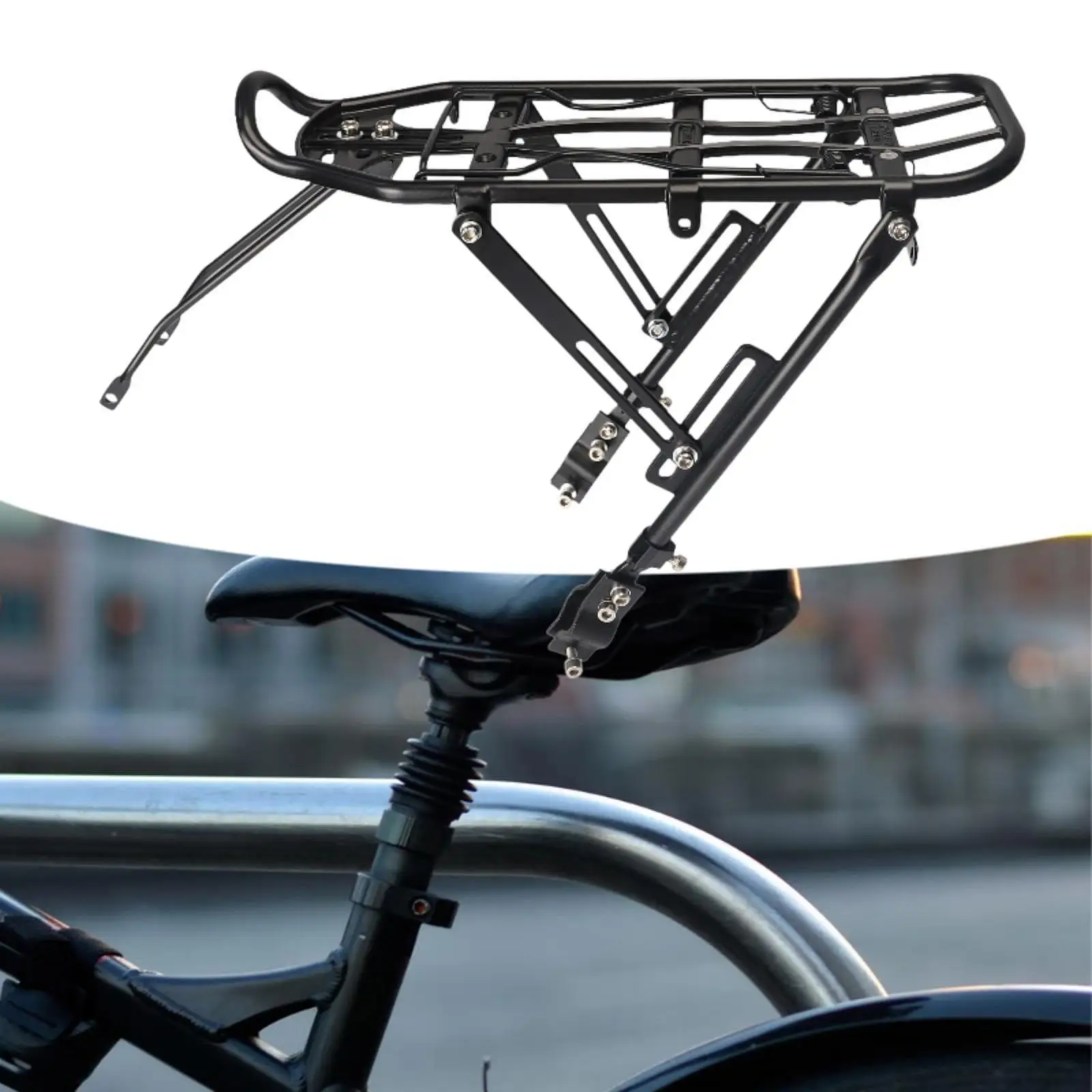 Mountain Bike Rear Cargo Rack Adjustable Portable Touring Carrier Aluminum Alloy Carrier Rack for Road Bike Travel Folding Bike
Mountain Bike Rear Cargo Rack Adjustable Portable Touring Carrier Aluminum Alloy Carrier Rack for Road Bike Travel Folding Bike