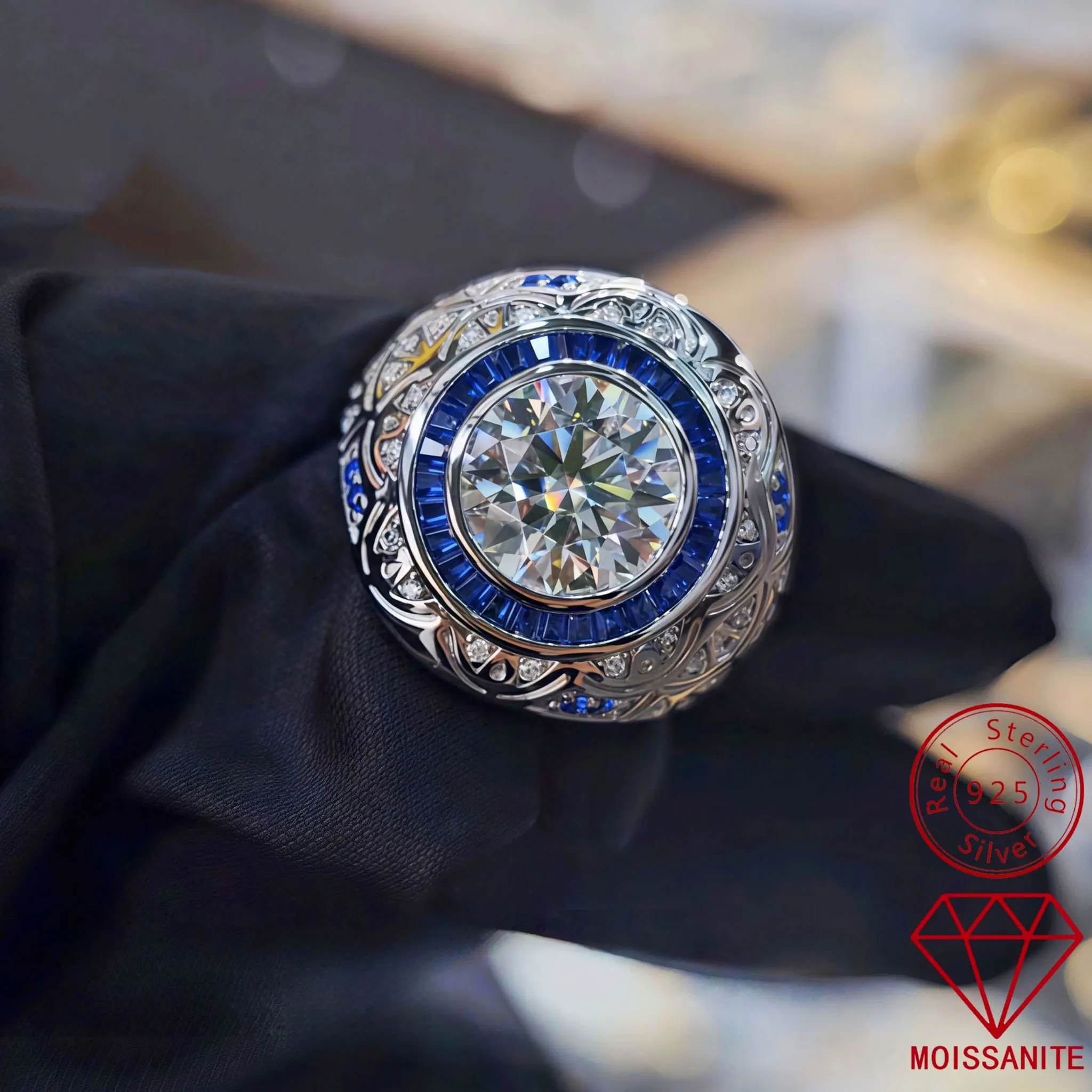 3-carat 925 sterling silver inlaid with D-color moissanite ring for men, high-end wedding ring, light luxury European and American vintage style accessories
3-carat 925 sterling silver inlaid with D-color moissanite ring for men, high-end wedding ring, light luxury European and American vintage style accessories