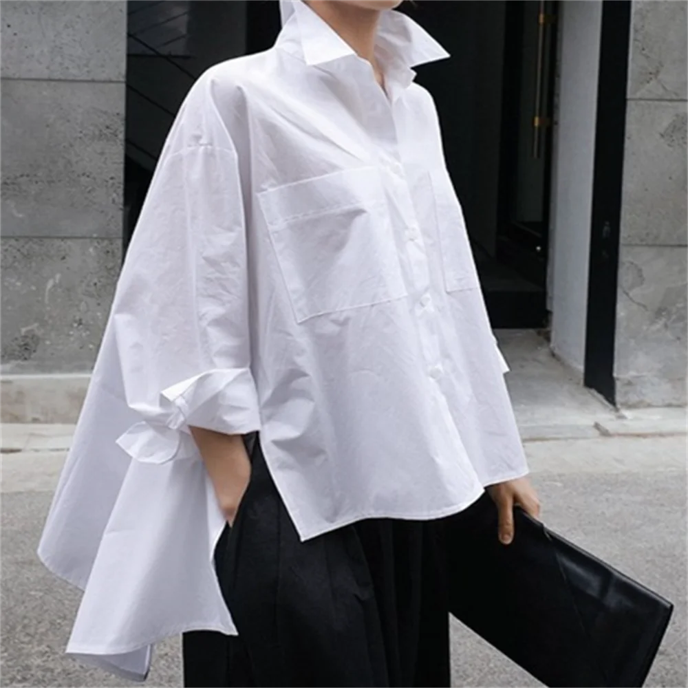 Spring and summer clothes new cloak white cotton shirt women long-sleeved fashion long shirt
Spring and summer clothes new cloak white cotton shirt women long-sleeved fashion long shirt