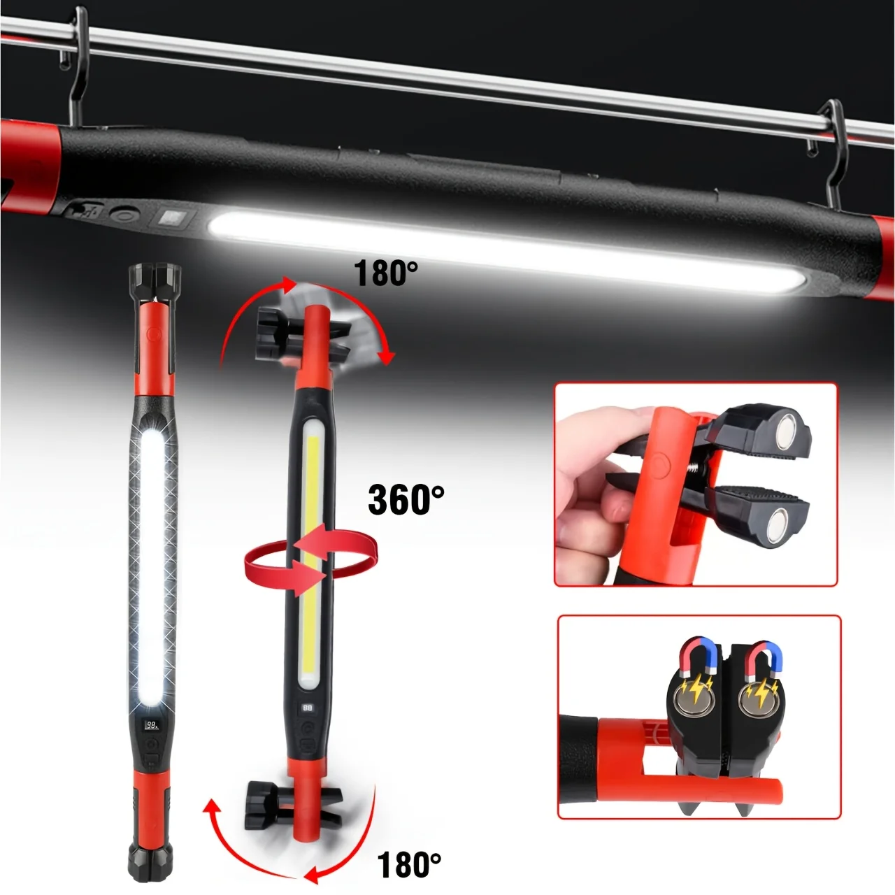 LED Magnetic Work Light Rechargeable Underhood Work Lamp With Hooks & Rotating Magnetic Base For Car Repairing Emergency
LED Magnetic Work Light Rechargeable Underhood Work Lamp With Hooks & Rotating Magnetic Base For Car Repairing Emergency