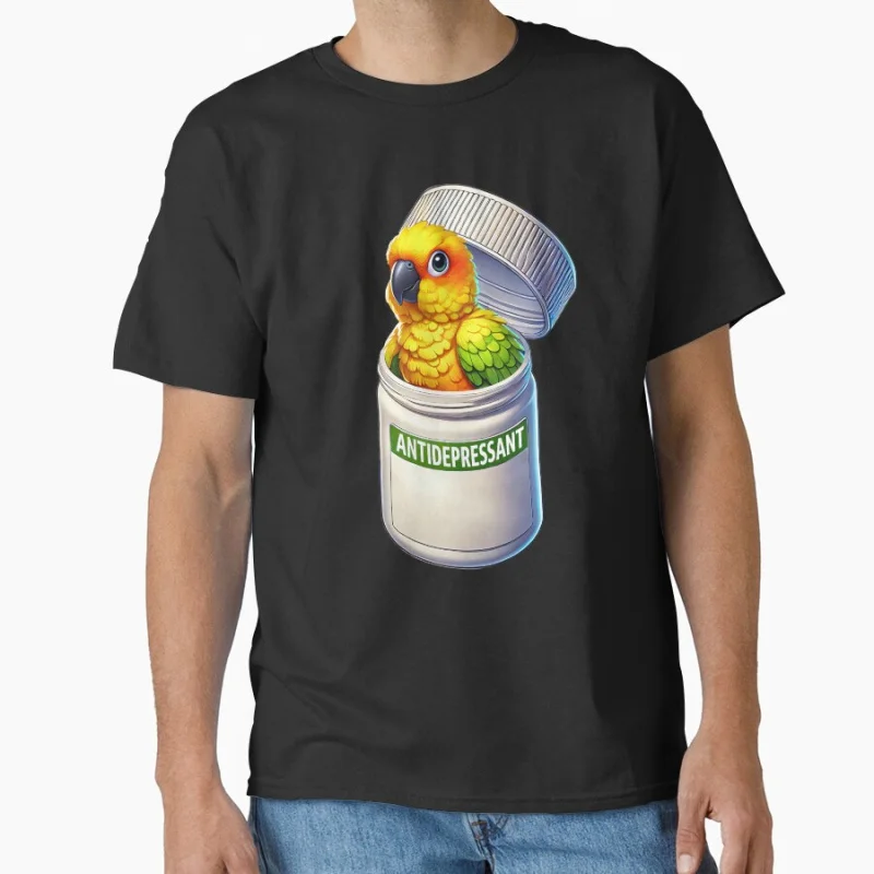 Funny Antidepressant Sun Conure Parrot Lover Meme Gift T shirt for man Large size Tops Funny parrot Graphic Printed clothes
Funny Antidepressant Sun Conure Parrot Lover Meme Gift T shirt for man Large size Tops Funny parrot Graphic Printed clothes
