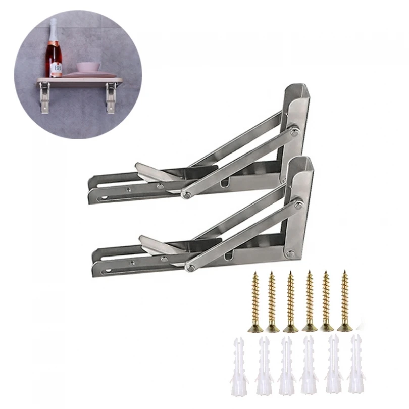 12 Inch Folding Shelf Brackets Duty Stainless Steel Collapsible Shelf Bracket for Table Work Space Saving DIY Bracket
12 Inch Folding Shelf Brackets Duty Stainless Steel Collapsible Shelf Bracket for Table Work Space Saving DIY Bracket