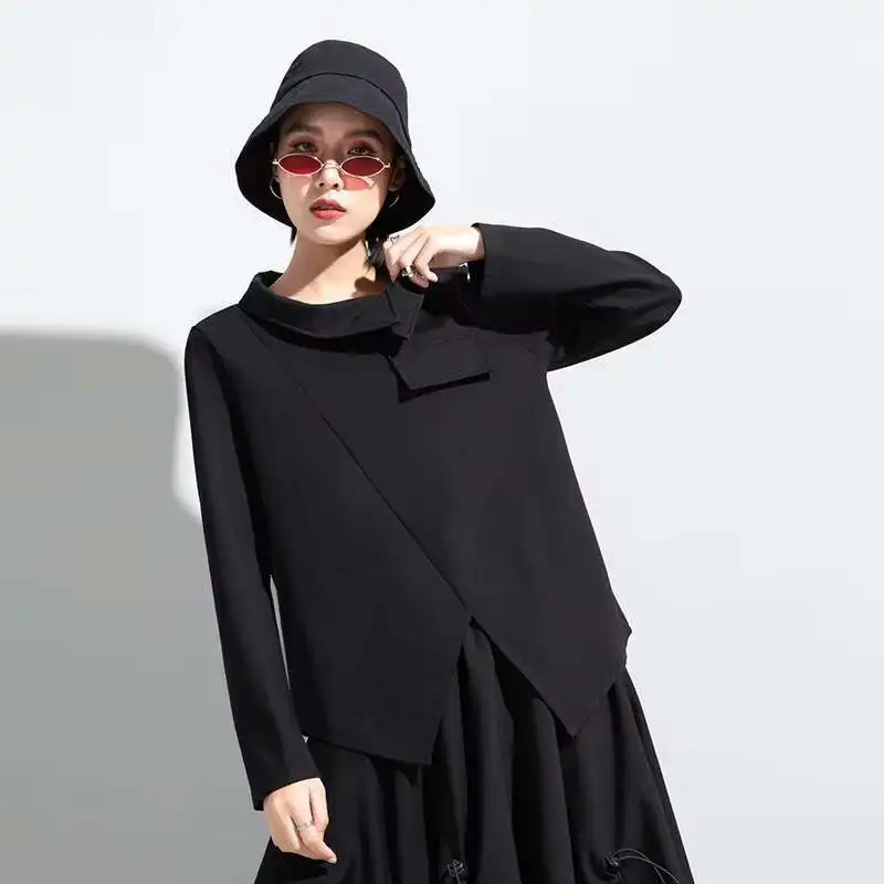 Ladies Long Sleeve T-Shirt Spring And Autumn New European Irregular Personality Design Fashion Large Long Sleeve T-Shirt
Ladies Long Sleeve T-Shirt Spring And Autumn New European Irregular Personality Design Fashion Large Long Sleeve T-Shirt