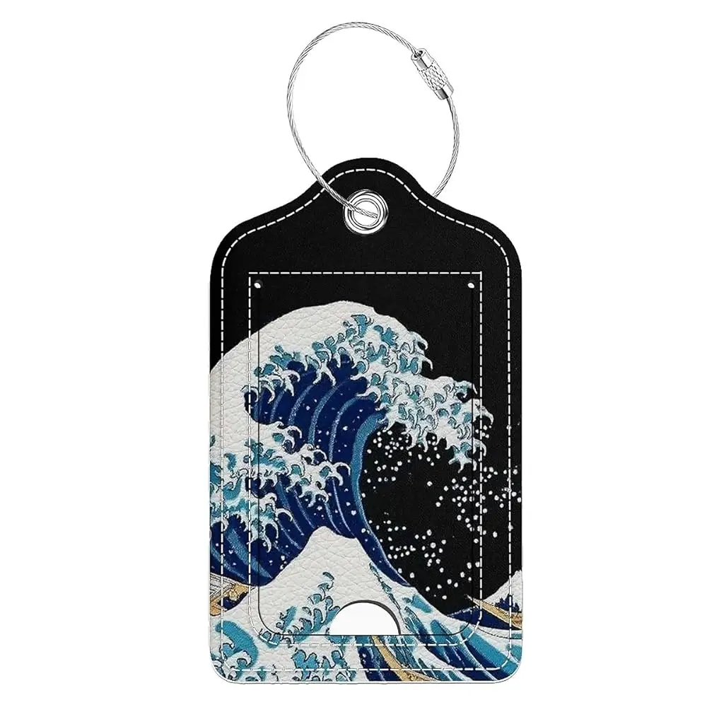 Luggage Tags,Retro Japanese Wave Style Design, Double-Sided Privacy Cover ID Labels with Stainless Steel Loop and Address Car
Luggage Tags,Retro Japanese Wave Style Design, Double-Sided Privacy Cover ID Labels with Stainless Steel Loop and Address Car