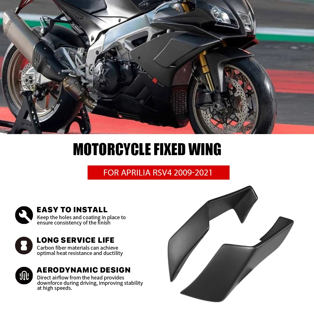Motorcycle fixed wing For Aprilia RSV4 2009-2018 2019-2021 accessory new aerodynamic front Winglets kit Air Deflectors ABS
Motorcycle fixed wing For Aprilia RSV4 2009-2018 2019-2021 accessory new aerodynamic front Winglets kit Air Deflectors ABS