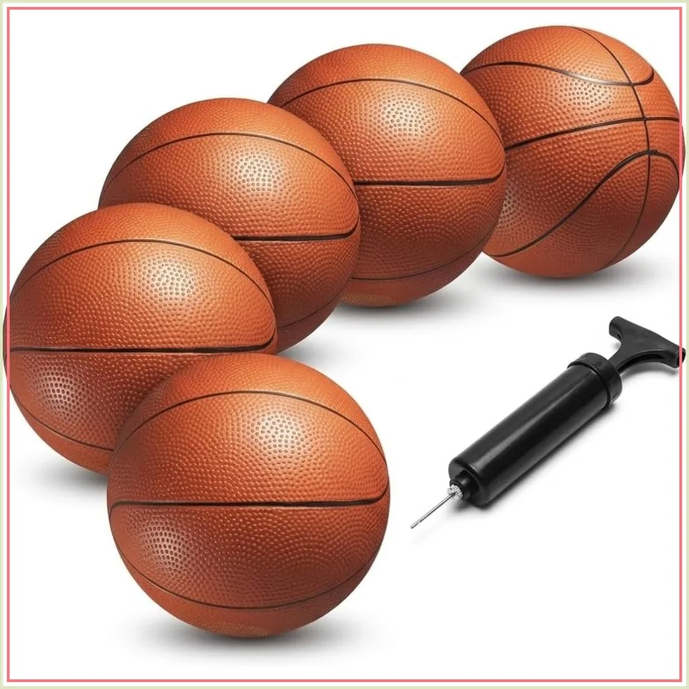 Mini Basketball Set for Kids - 6 Inch (5 Pack) with Hand Pump - Indoor Outdoor Play
Mini Basketball Set for Kids - 6 Inch (5 Pack) with Hand Pump - Indoor Outdoor Play