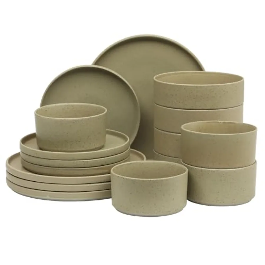 Tatum Premium Porcelain Matte Reactive Glaze 16-Piece Service for 4 Plates and Bolws Stackable Dishes Ceramic Dinnerware - Gree
Tatum Premium Porcelain Matte Reactive Glaze 16-Piece Service for 4 Plates and Bolws Stackable Dishes Ceramic Dinnerware - Gree