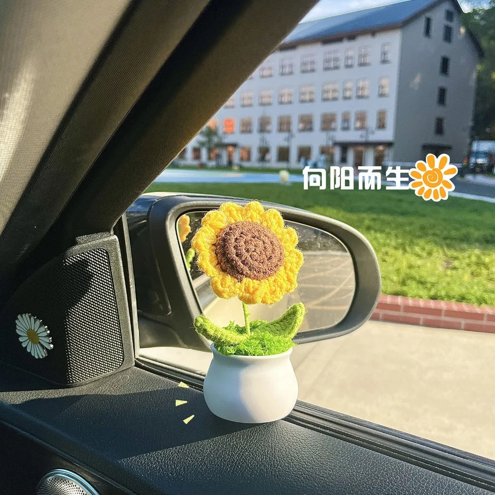 Diy Handmade Handwoven Crochet Flowers Potted Finished Plant Cars Office Desktop Ornamental Artificial Knitted Flower Home Decor
Diy Handmade Handwoven Crochet Flowers Potted Finished Plant Cars Office Desktop Ornamental Artificial Knitted Flower Home Decor