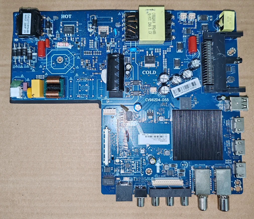 CV962D4-D55 4K network Bluetooth WiFi TV motherboard 1.5G+8GB memory for 99V--113V 890MA or 65--180v600ma
CV962D4-D55 4K network Bluetooth WiFi TV motherboard 1.5G+8GB memory for 99V--113V 890MA or 65--180v600ma